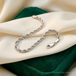 14k White Gold 3.25mm D/C Rope with Lobster Clasp Chain - Lifestyle View