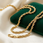 14K 3.75mm D/C Rope with Lobster Clasp Chain - Lifestyle View