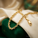 14K 3.75mm D/C Rope with Lobster Clasp Chain - Lifestyle View