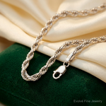 14k White Gold 4.25mm D/C Rope with Lobster Clasp Chain - Lifestyle View