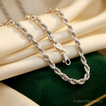 14k White Gold 4.5mm D/C Rope with Lobster Clasp Chain - Lifestyle View