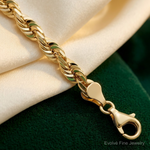 14k 5.5mm D/C Rope with Fancy Lobster Clasp Chain - Lifestyle View
