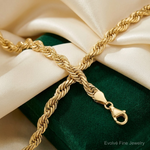 14K 6.5mm  D/C Rope with Fancy Lobster Clasp Chain - Lifestyle View