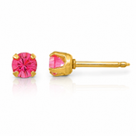 Inverness 14k 3mm October Crystal Birthstone Post Earrings - Lifestyle View
