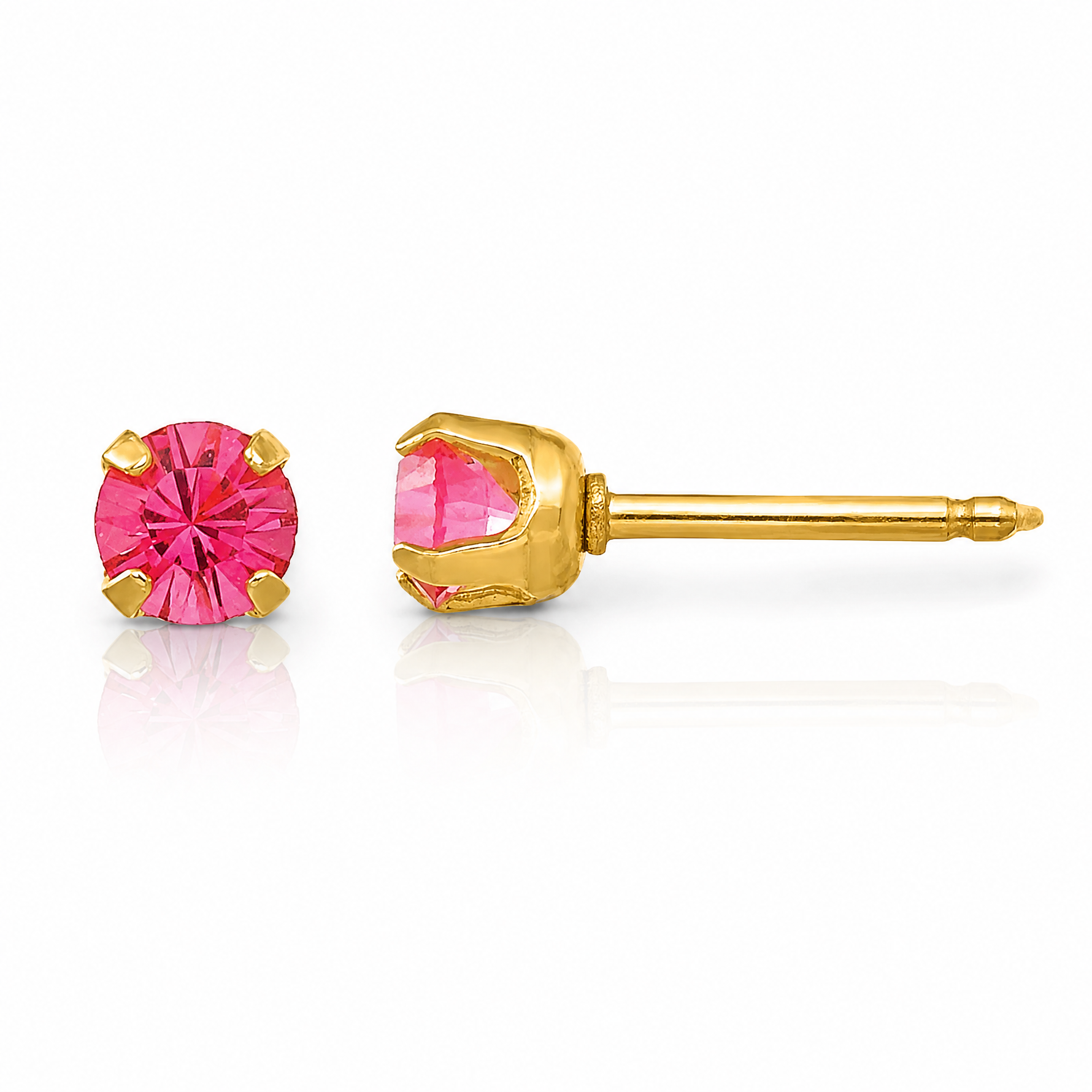 Inverness 14k 3mm October Crystal Birthstone Post Earrings - Lifestyle View