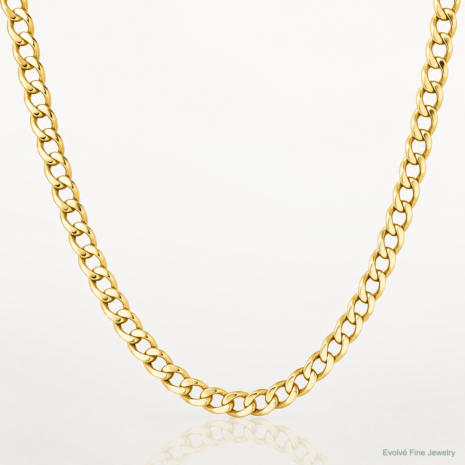 10k 3.35mm Semi-Solid Curb Link Chain - Lifestyle View