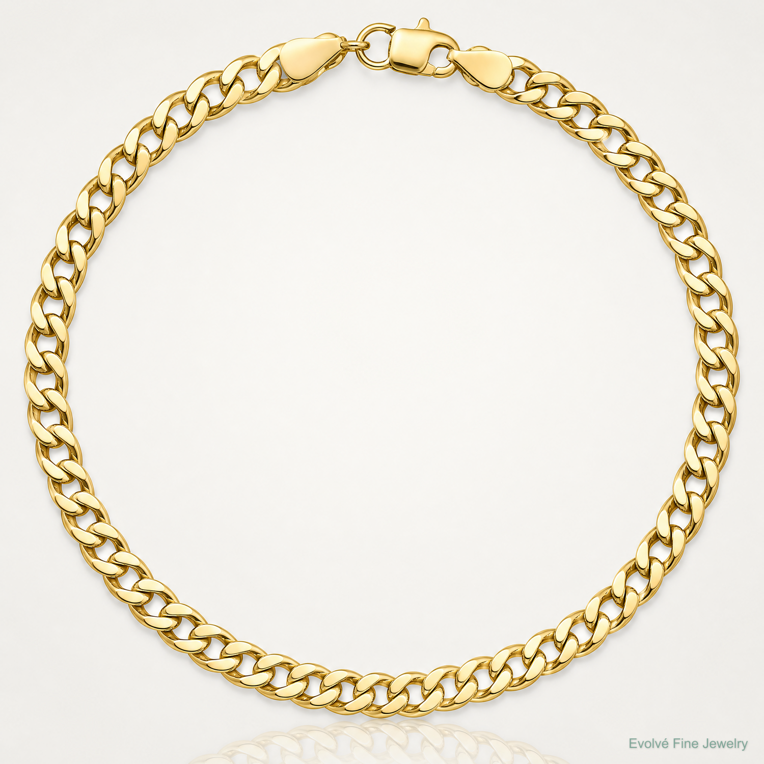 10k 3.35mm Semi-Solid Curb Link Chain - Lifestyle View