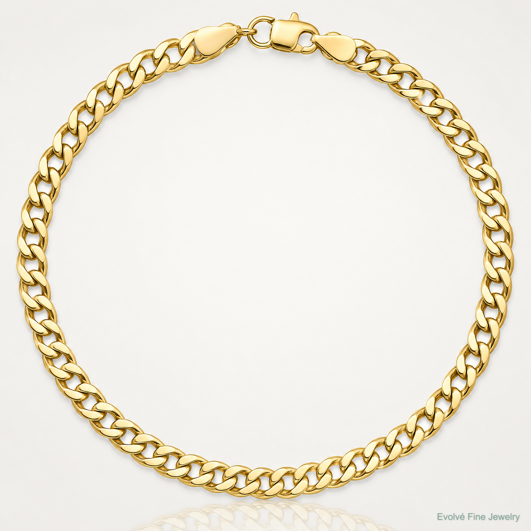 10k 3.35mm Semi-Solid Curb Link Chain - Lifestyle View