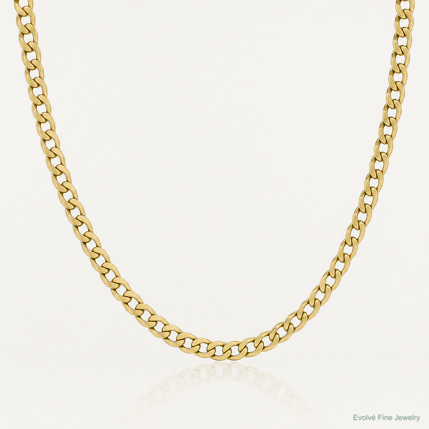 10k 4.3mm Semi-Solid Curb Link Chain - Lifestyle View