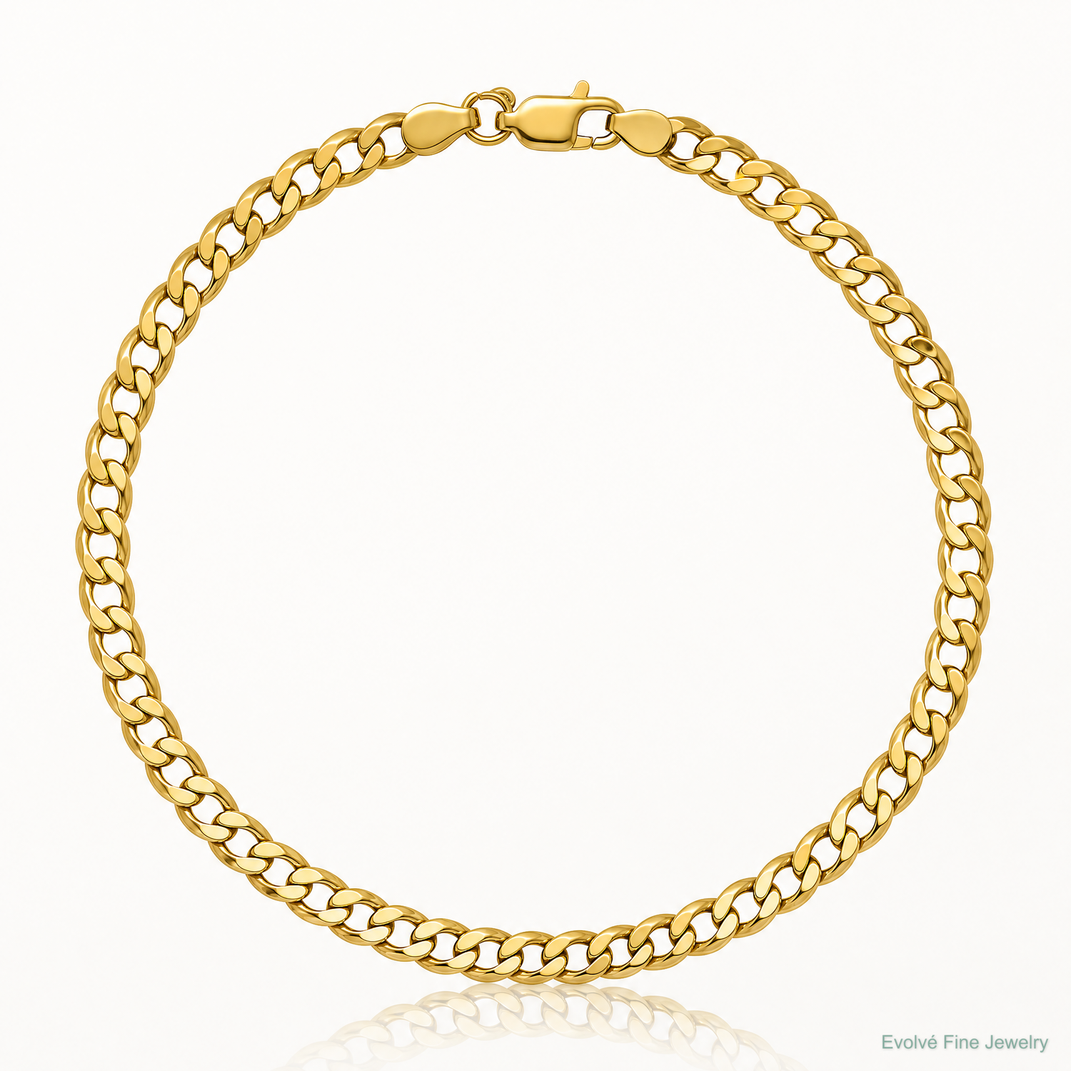10k 4.3mm Semi-Solid Curb Link Chain - Lifestyle View