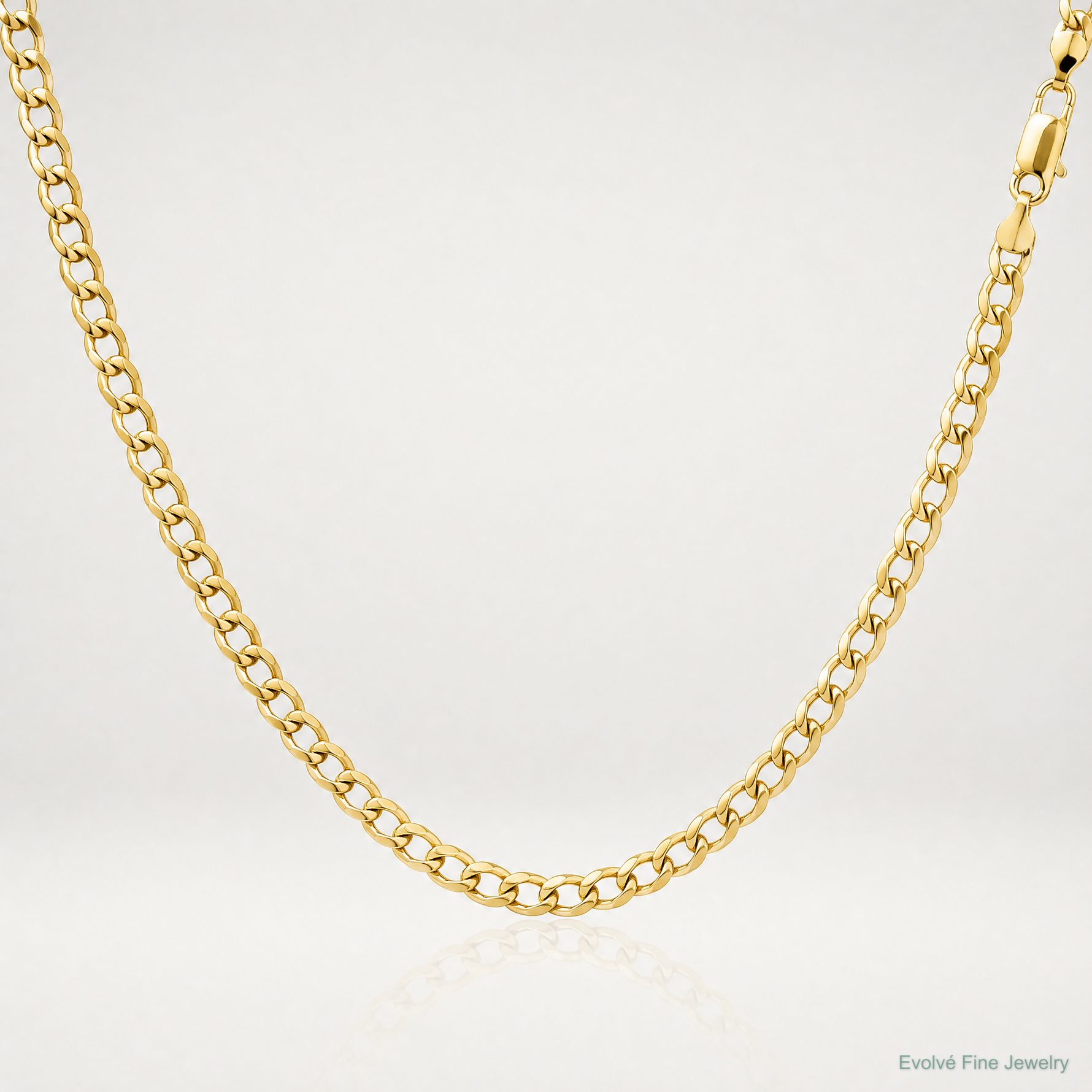 10k 5.25mm Semi-Solid Curb Link Chain - Lifestyle View