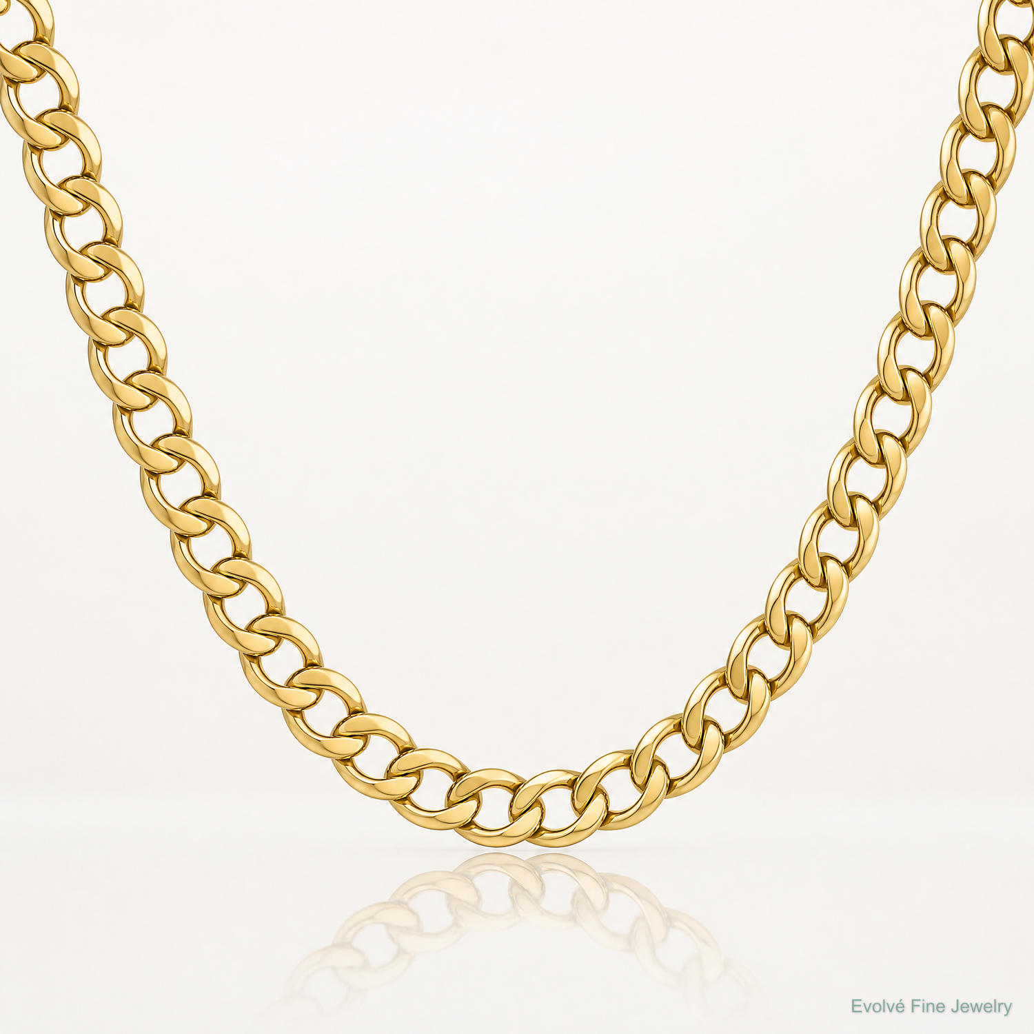 10k 6.5mm Semi-Solid Curb Link Chain - Lifestyle View