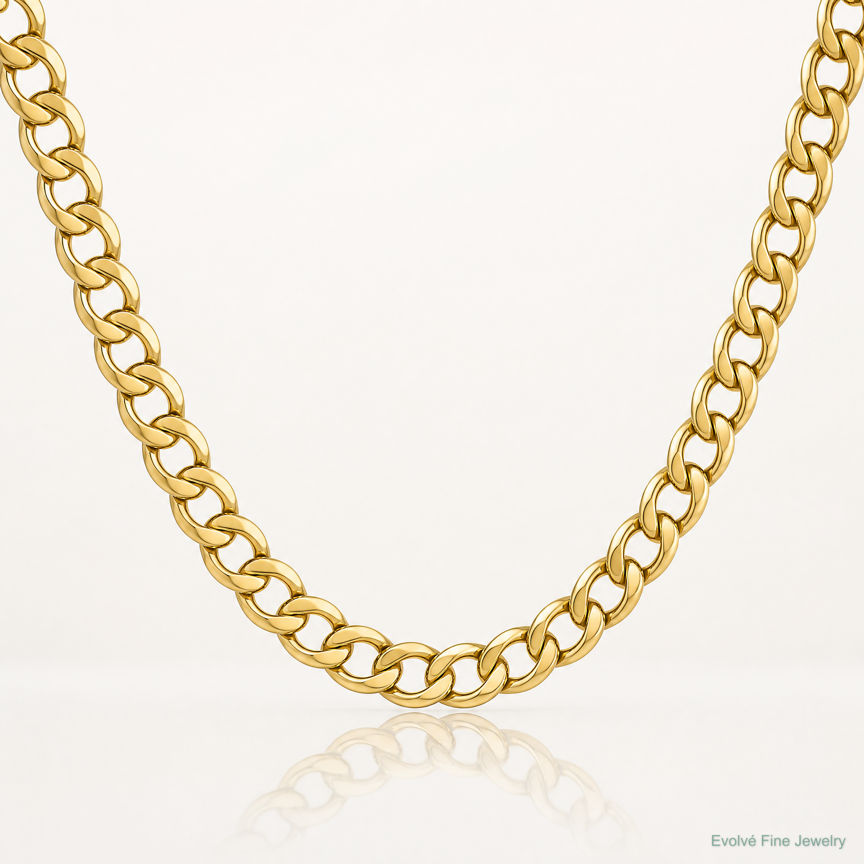 10k 6.5mm Semi-Solid Curb Link Chain - Lifestyle View