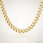 10k 7mm Semi-Solid Curb Link Chain - Lifestyle View