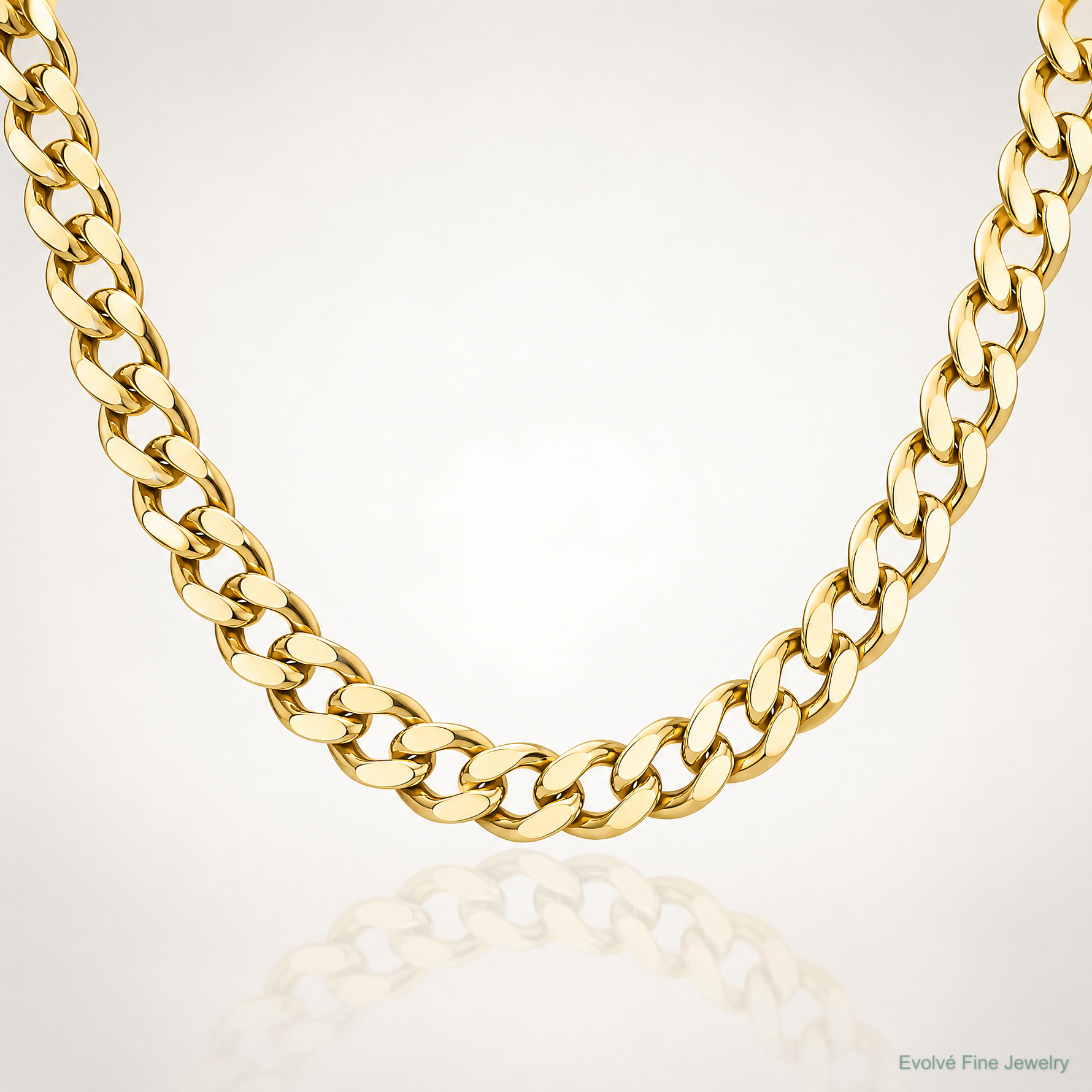 10k 7mm Semi-Solid Curb Link Chain - Lifestyle View