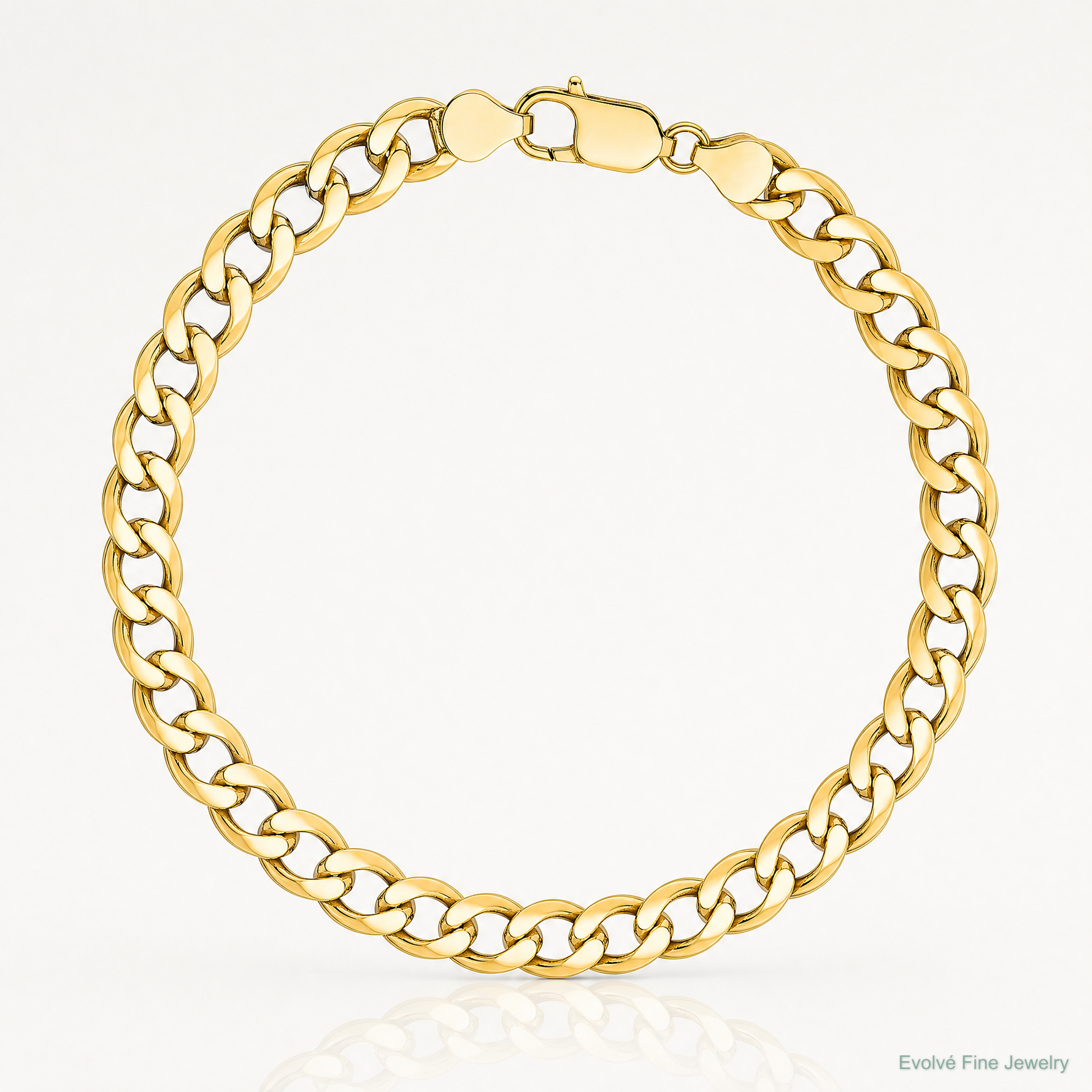 10k 7mm Semi-Solid Curb Link Chain - Lifestyle View