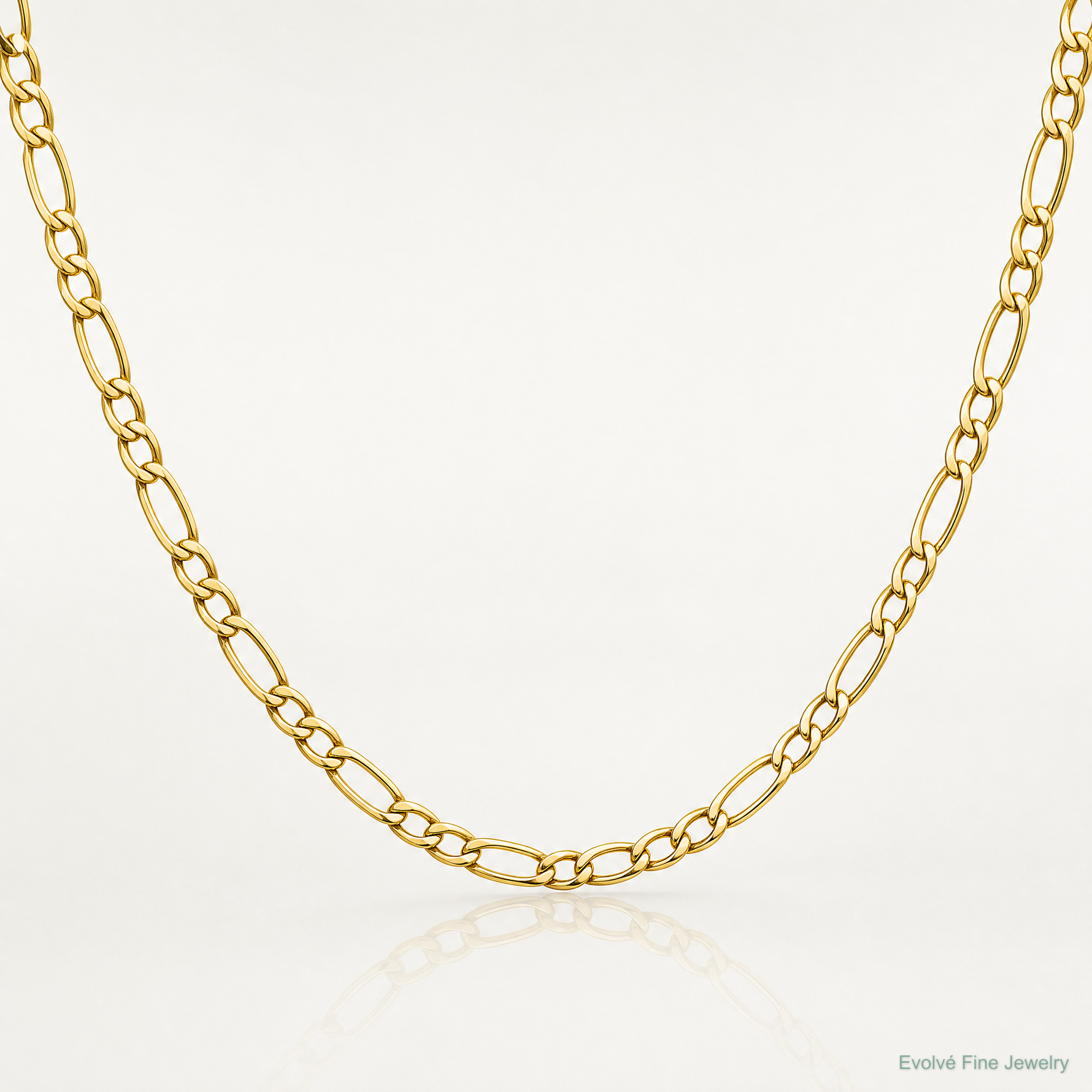 10k 2.5mm Semi-Solid Figaro Chain - Lifestyle View