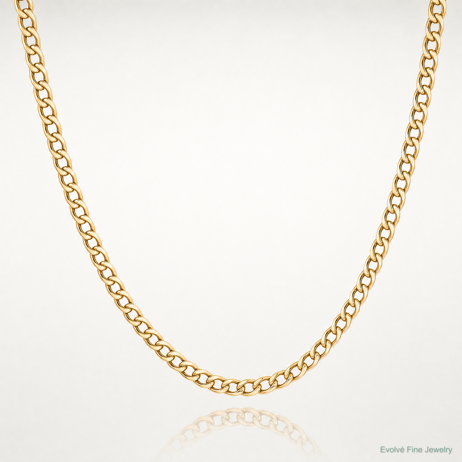 10k 2.5mm Semi-Solid Curb Link Chain - Lifestyle View