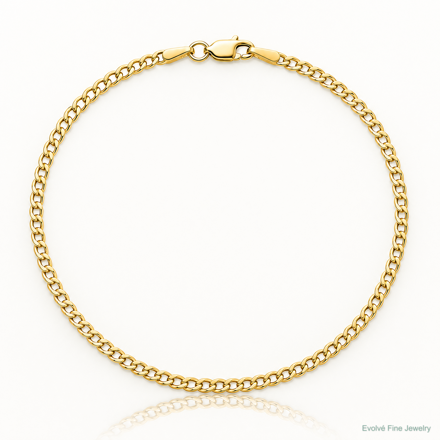 10k 2.5mm Semi-Solid Curb Link Chain - Lifestyle View