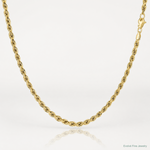 10k 3mm Semi-Solid Rope Chain - Lifestyle View