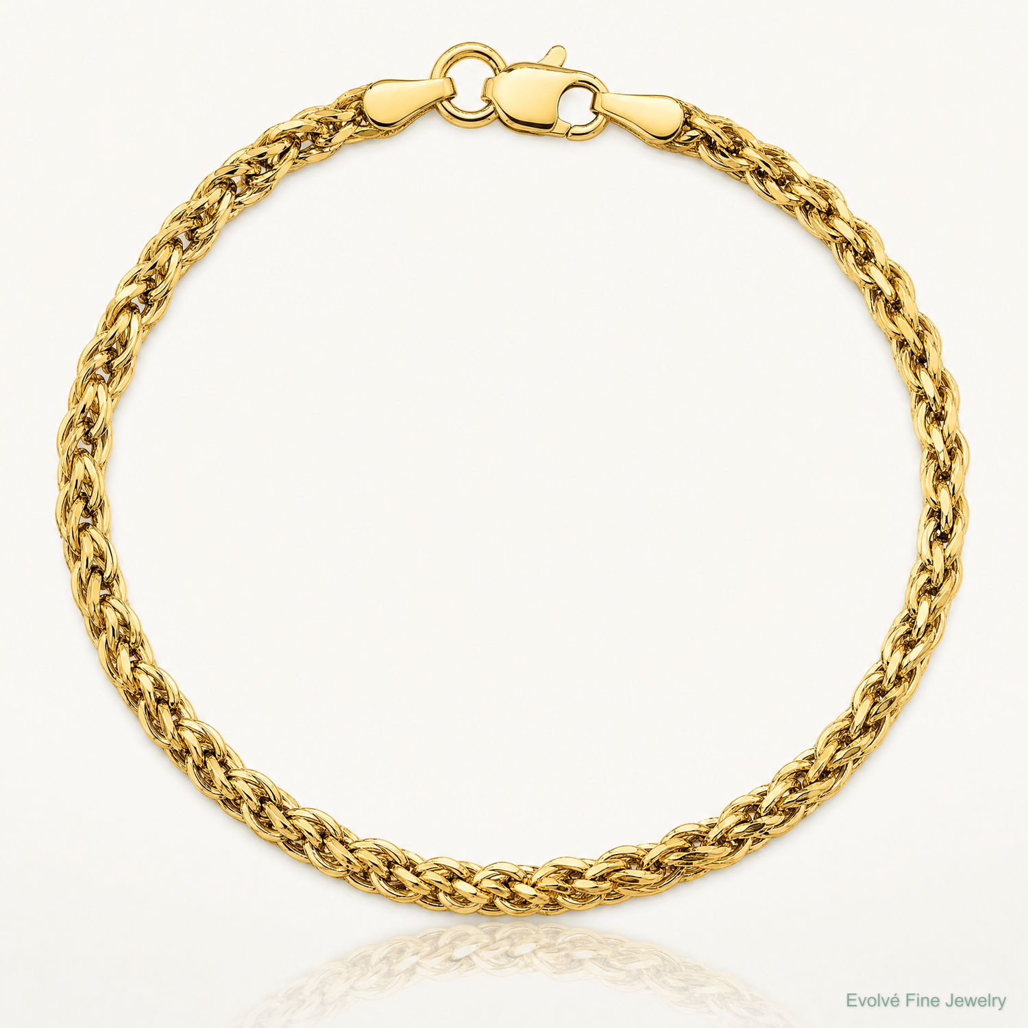 10k 3mm Semi-Solid Rope Chain - Lifestyle View