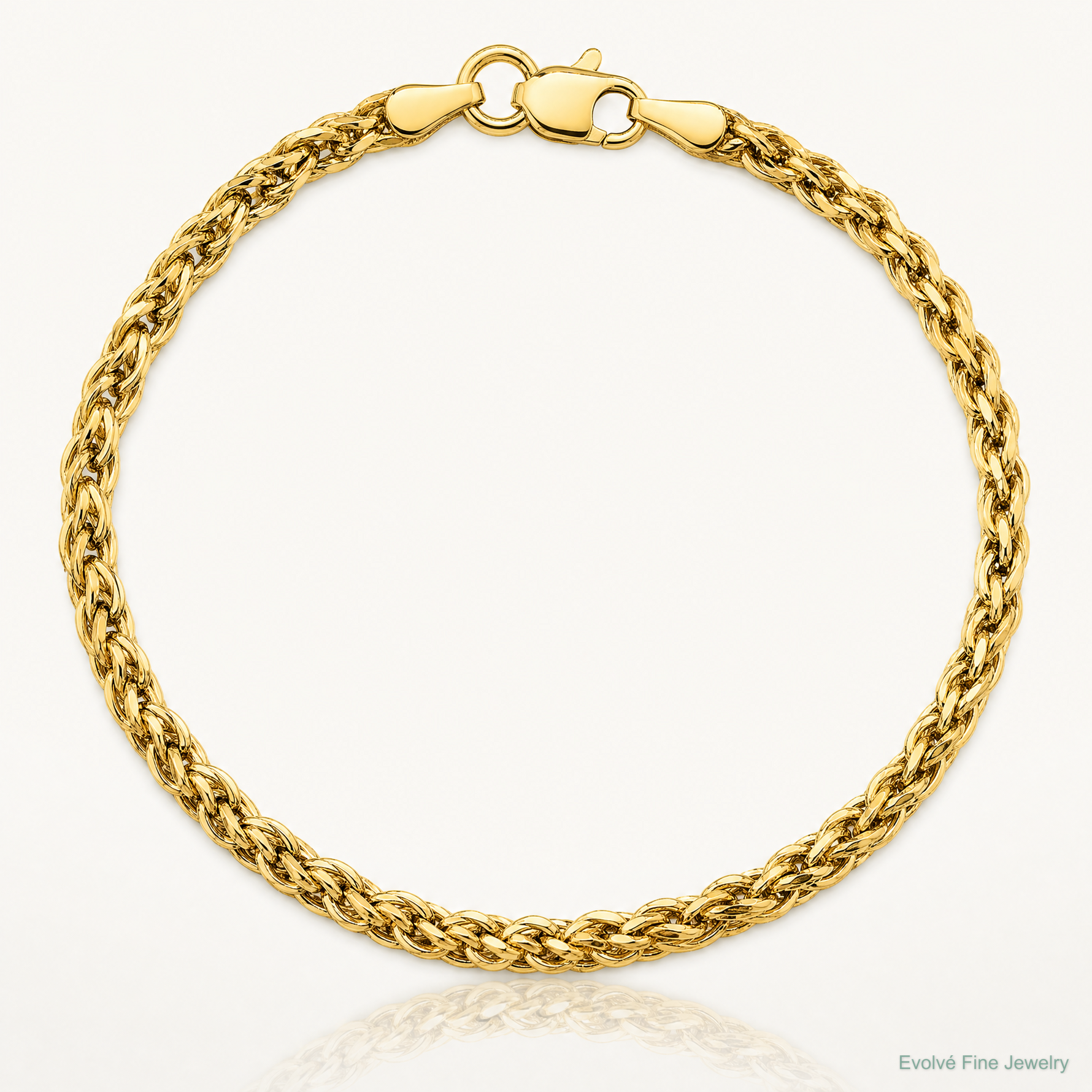 10k 3mm Semi-Solid Rope Chain - Lifestyle View