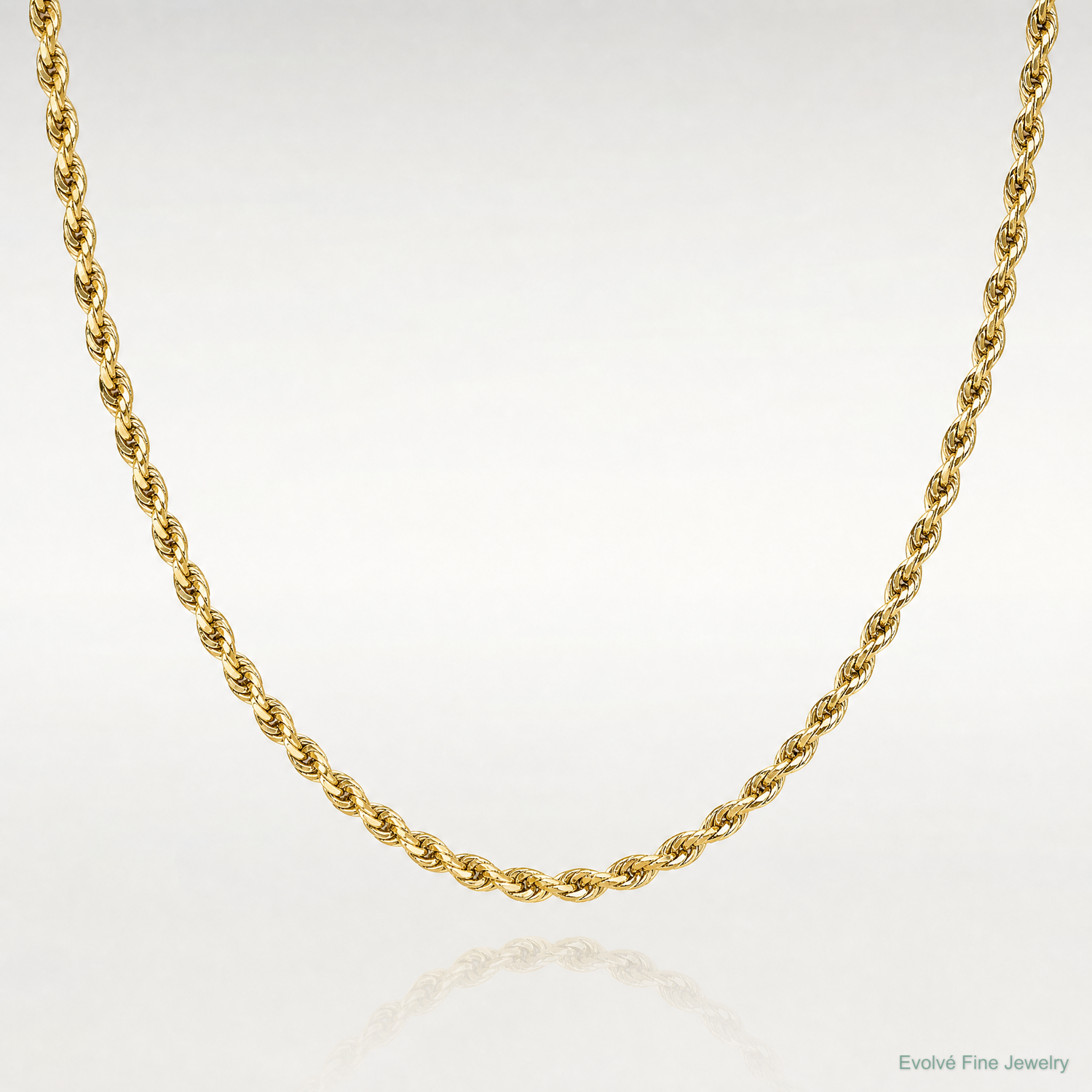 10k 2.8mm Semi-Solid Rope Chain - Lifestyle View
