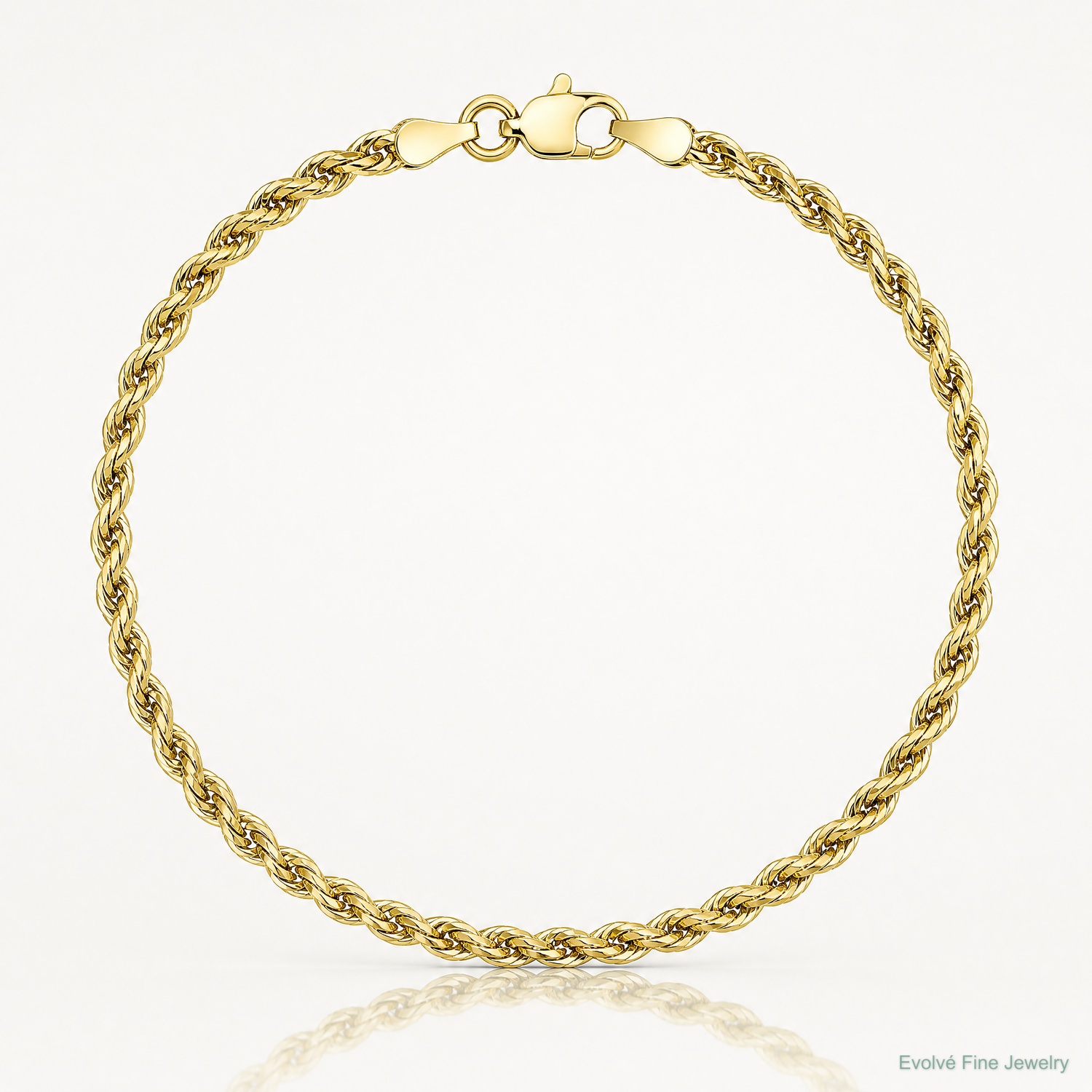 10k 2.8mm Semi-Solid Rope Chain - Lifestyle View