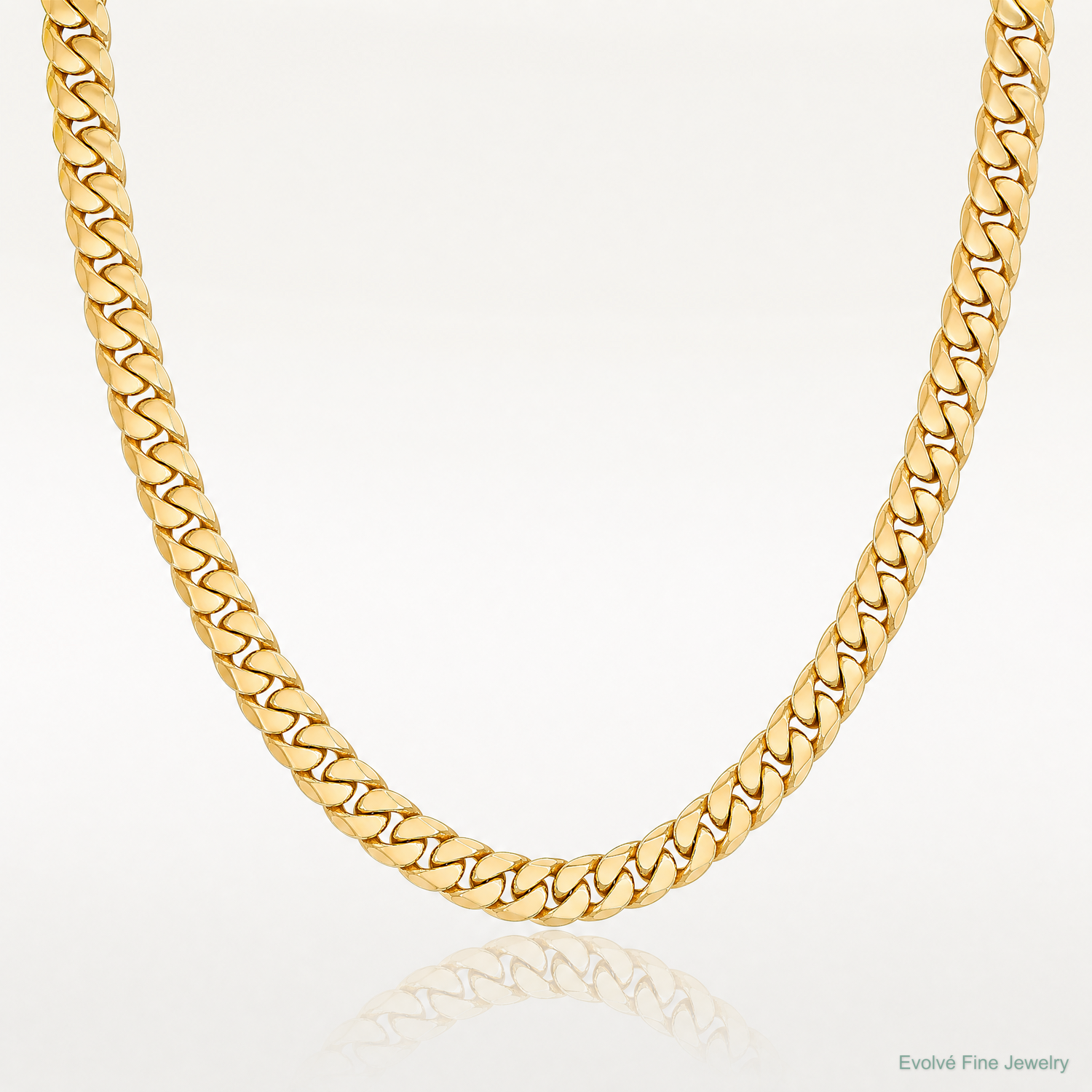 10k 7.3mm Semi-Solid Miami Cuban Chain - Lifestyle View