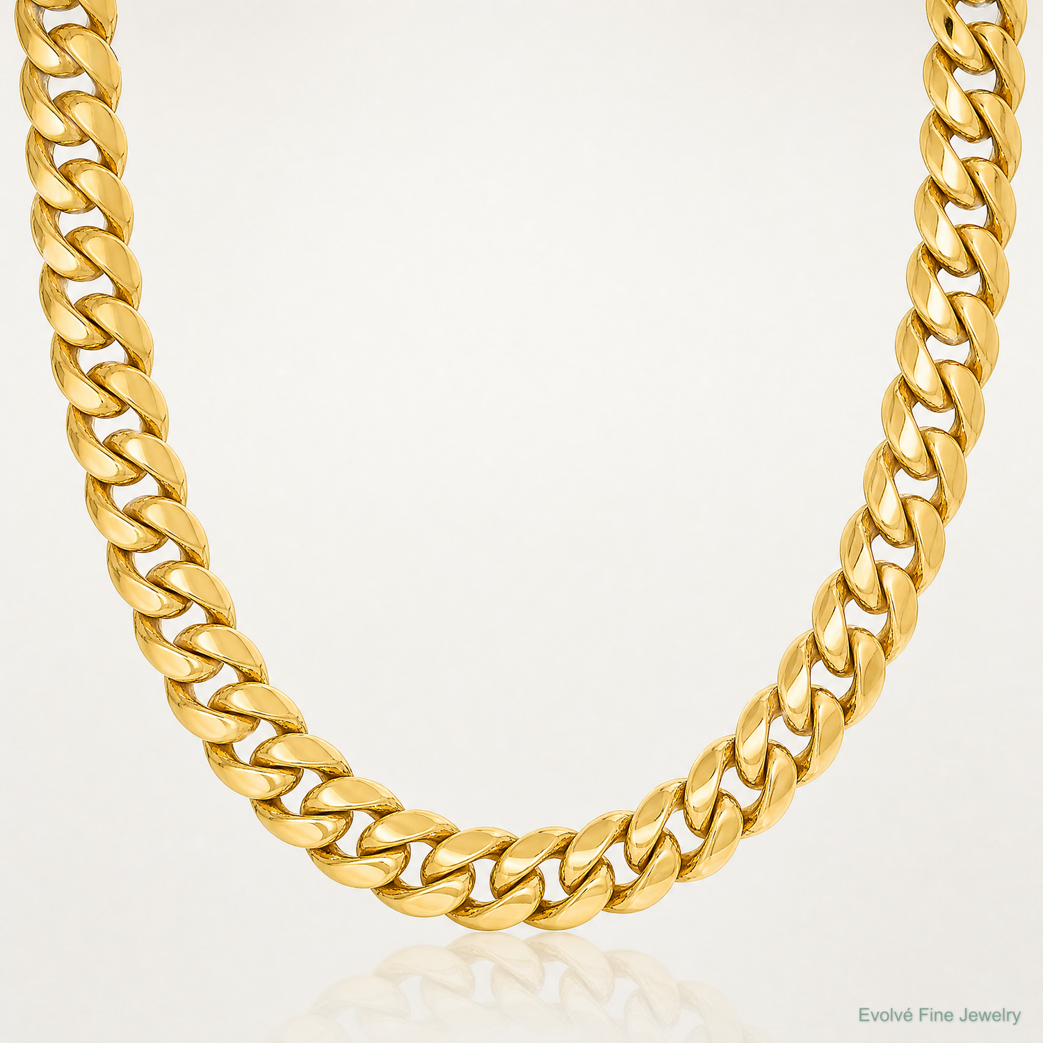 10k 9.3mm Semi-Solid Miami Cuban Chain - Lifestyle View