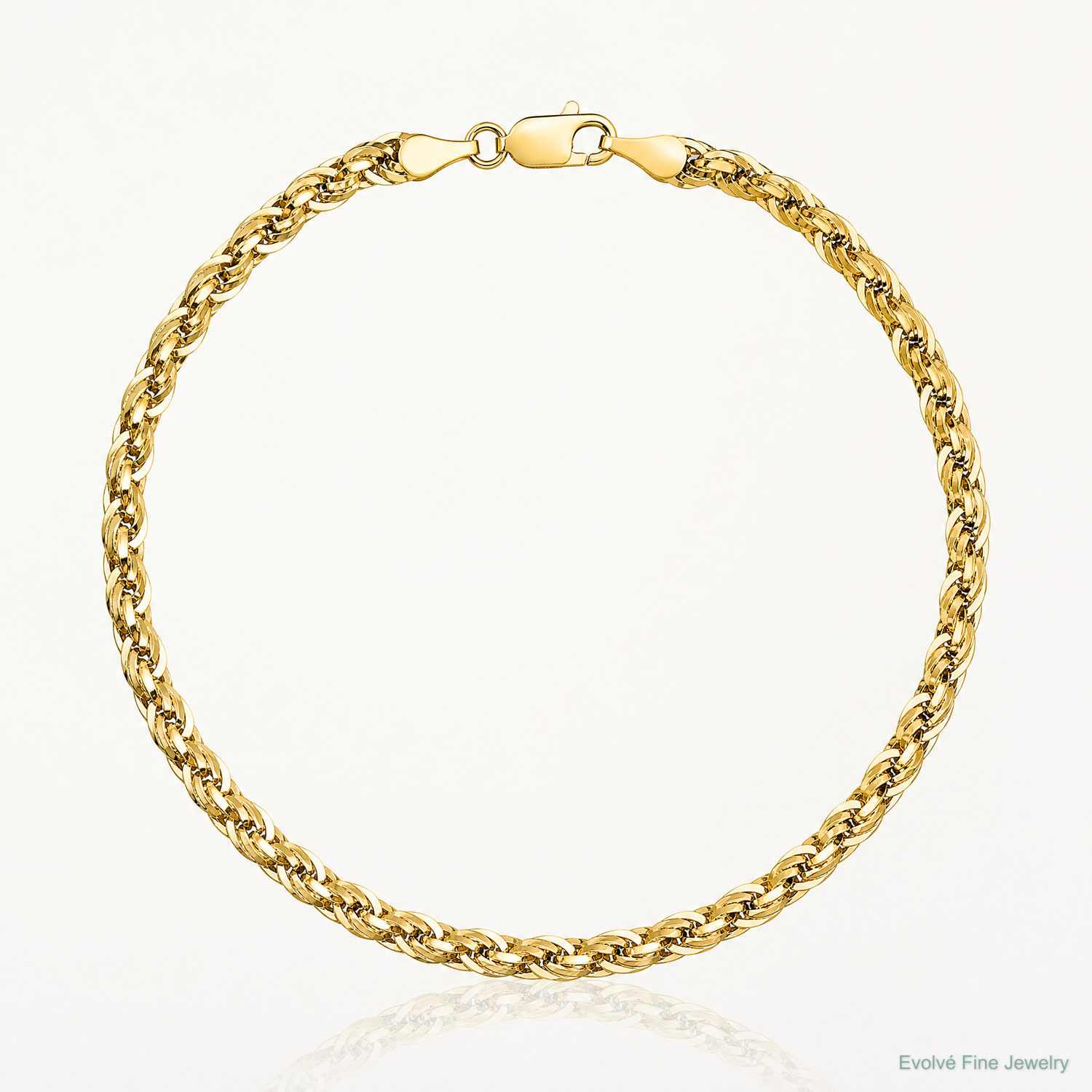 10k 4.25mm Semi-Solid Rope Chain - Lifestyle View