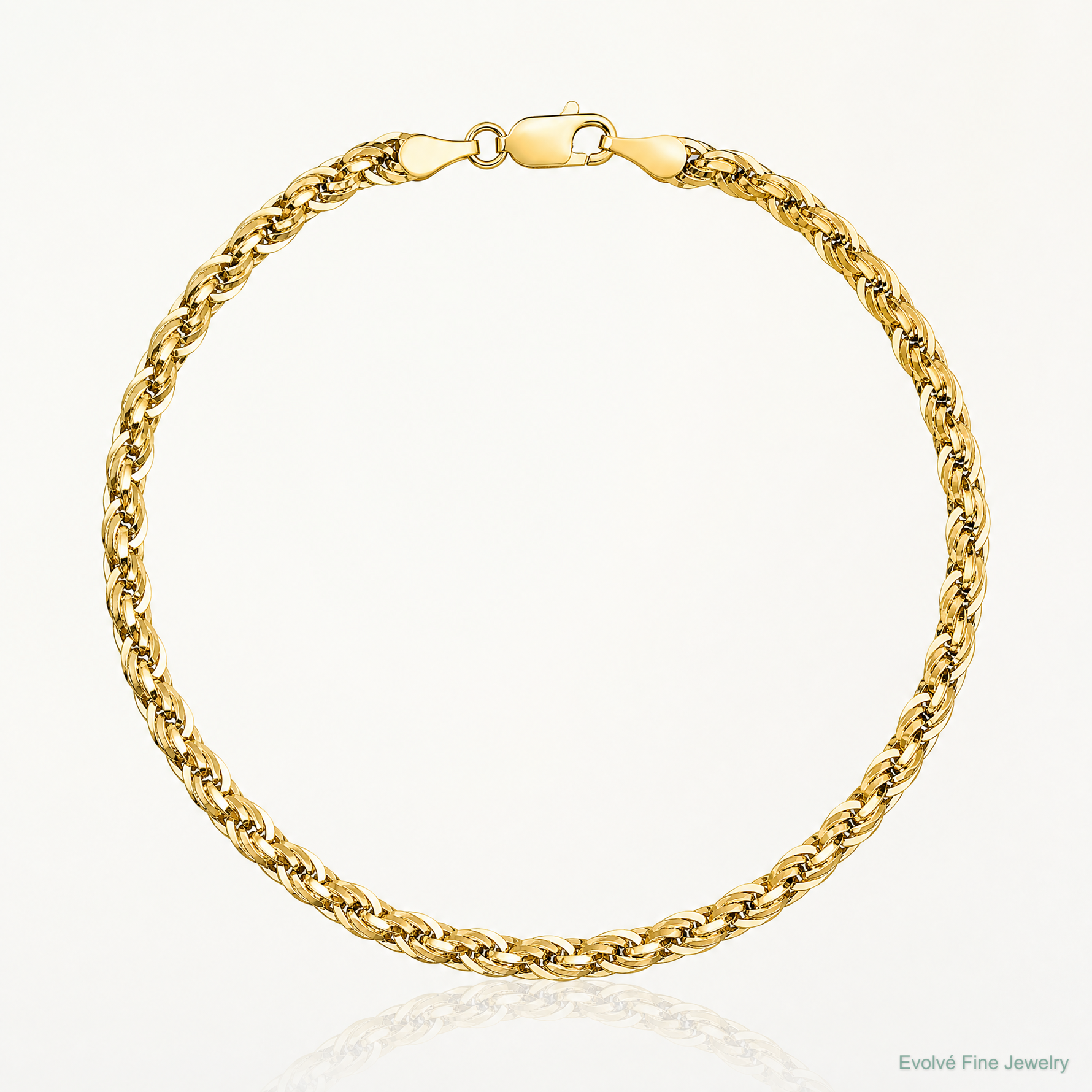 10k 4.25mm Semi-Solid Rope Chain - Lifestyle View