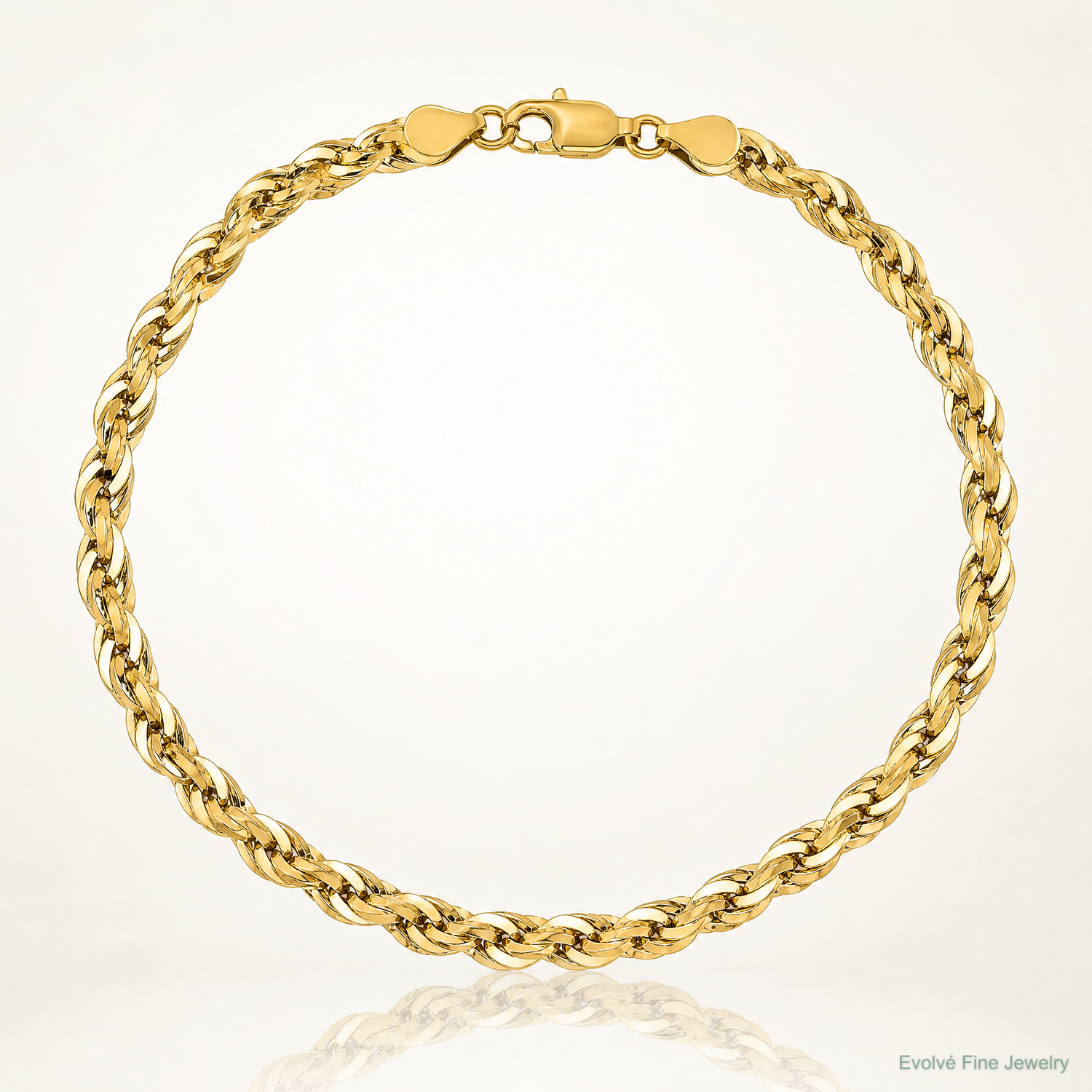 10k 4.75mm Semi-Solid Rope Chain - Lifestyle View