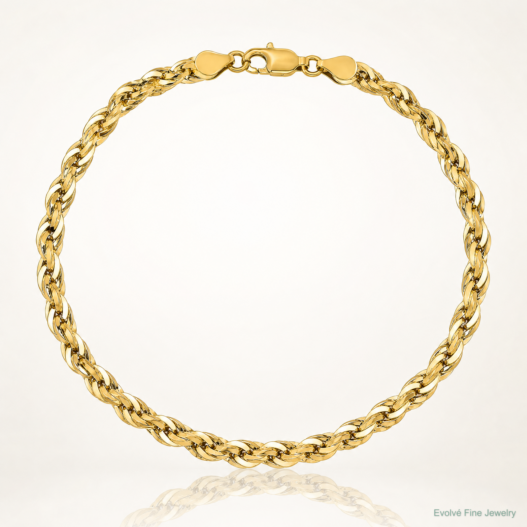 10k 4.75mm Semi-Solid Rope Chain - Lifestyle View
