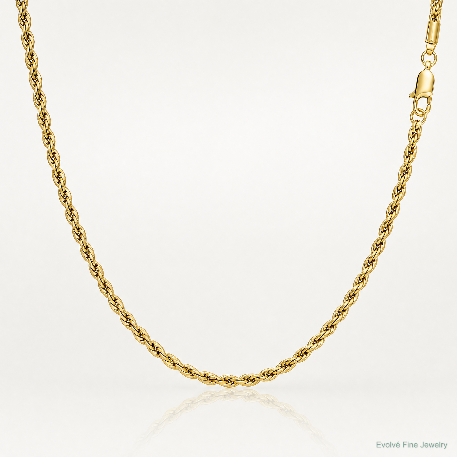 10k 5.4mm Semi-Solid Rope Chain - Lifestyle View