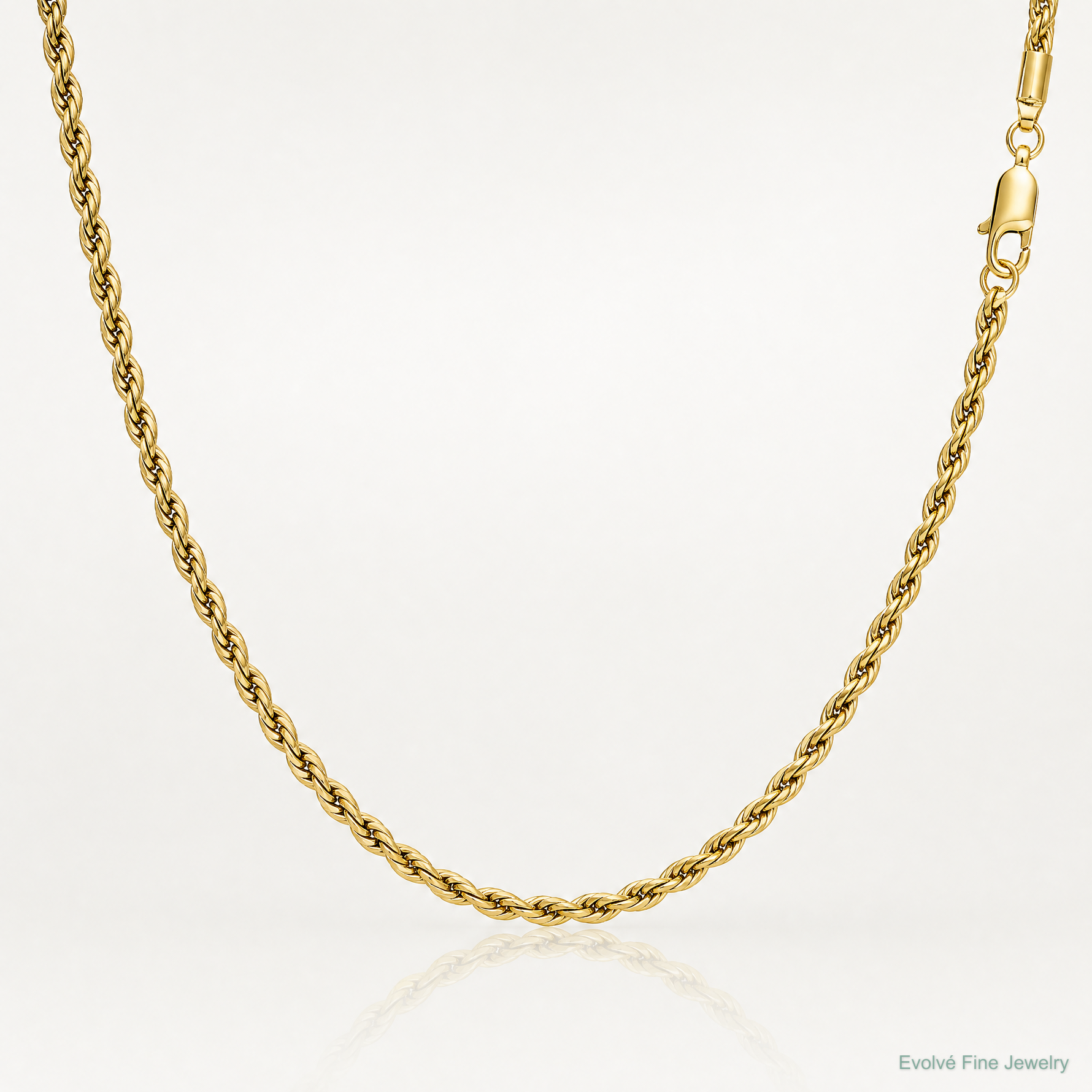 10k 5.4mm Semi-Solid Rope Chain - Lifestyle View