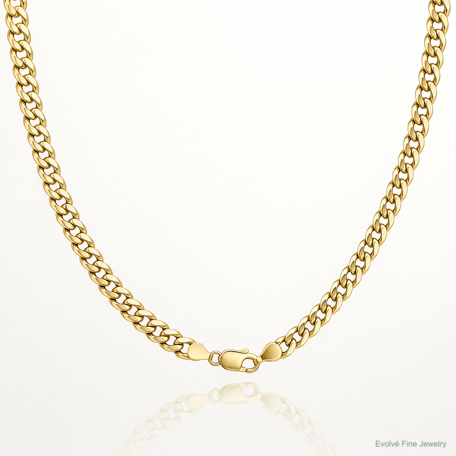10k 4.5mm Semi-Solid Miami Cuban Chain - Lifestyle View