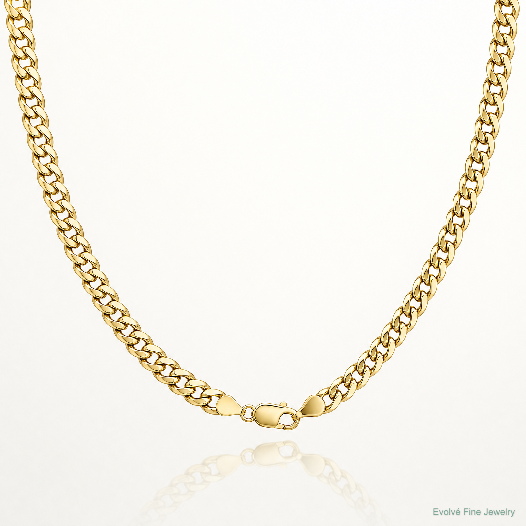 10k 4.5mm Semi-Solid Miami Cuban Chain - Lifestyle View