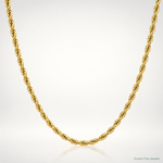 10k 2.5mm Semi-Solid Rope Chain - Lifestyle View