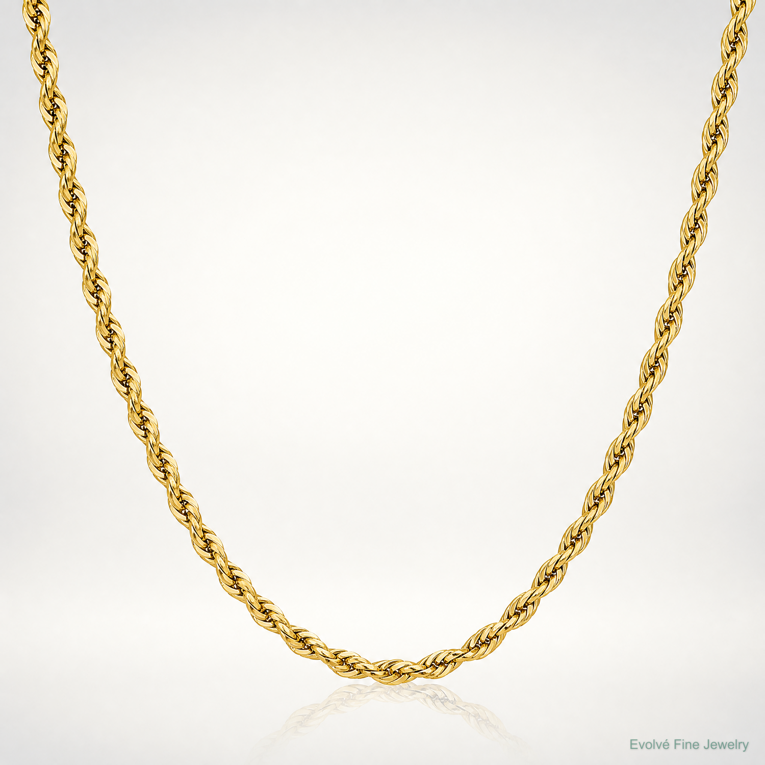 10k 2.5mm Semi-Solid Rope Chain - Lifestyle View