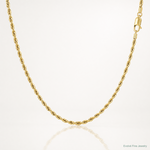 10k 3.5mm Semi-Solid Rope Chain - Lifestyle View