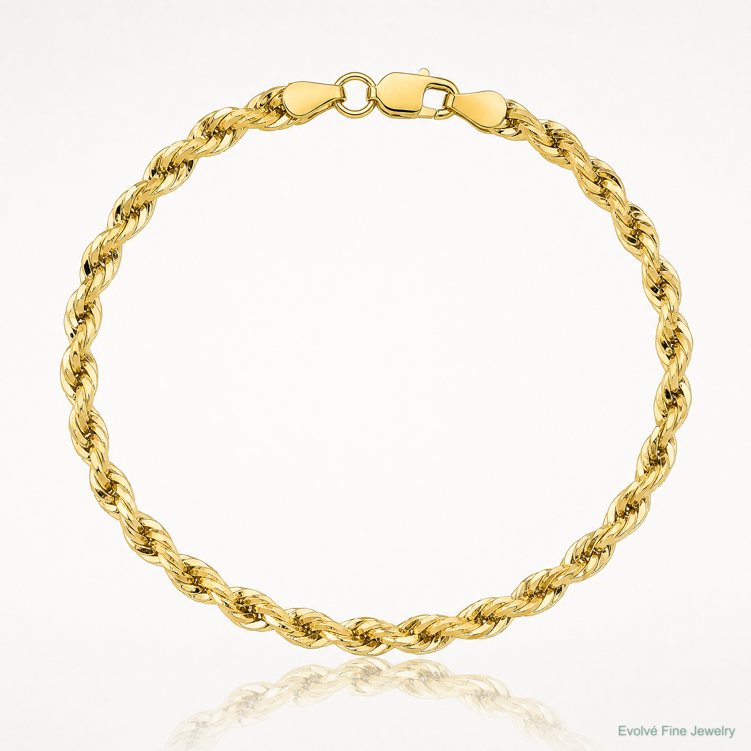 10k 3.5mm Semi-Solid Rope Chain - Lifestyle View