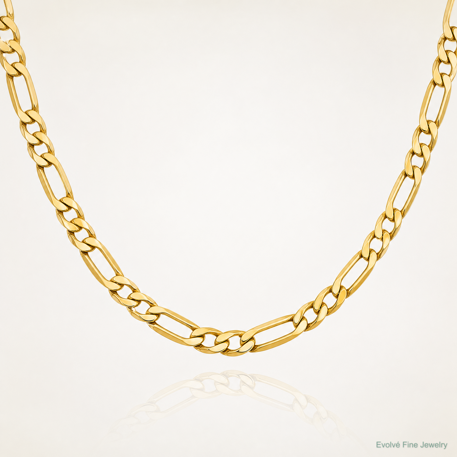 10k 3.5mm Semi-Solid Figaro Chain - Lifestyle View