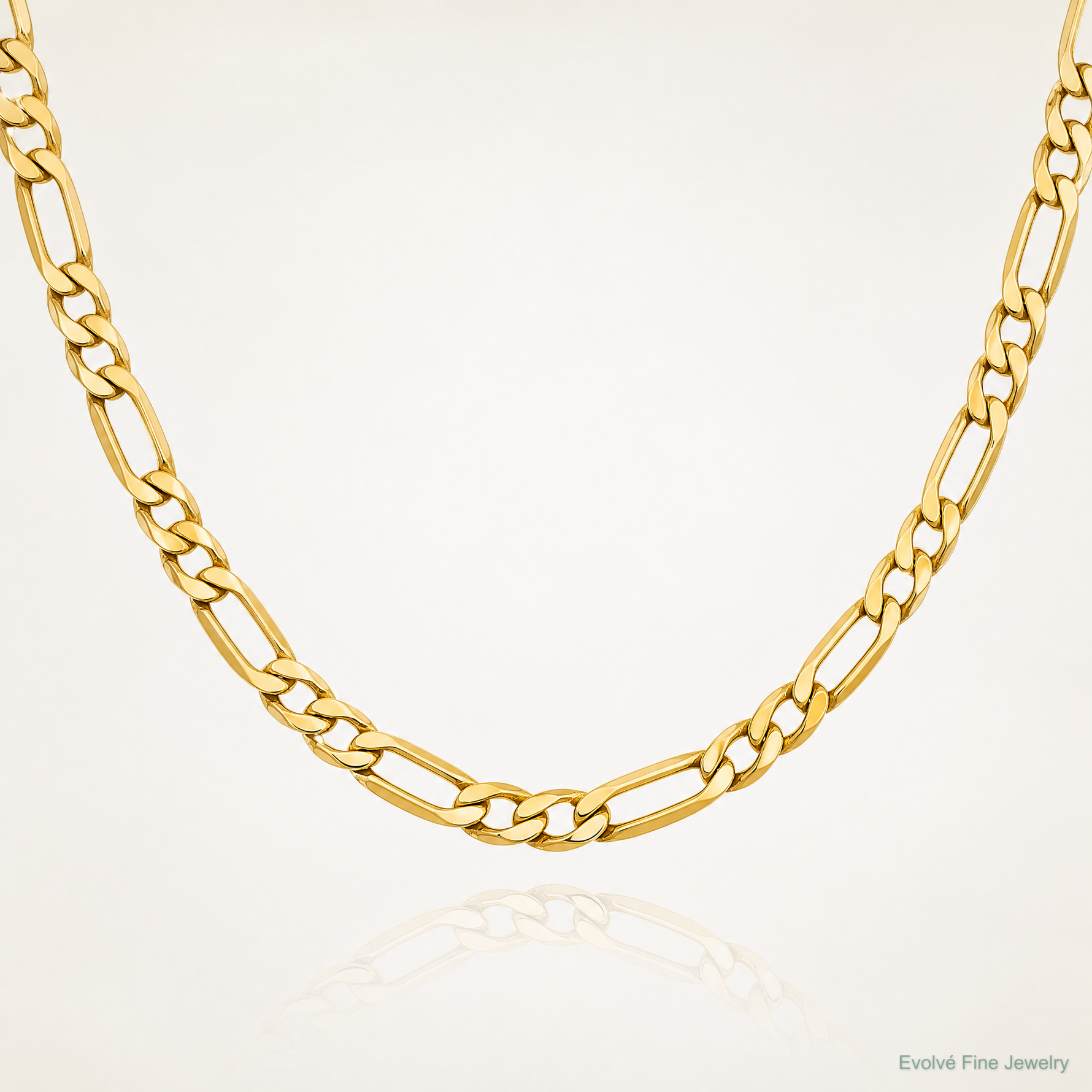 10k 3.5mm Semi-Solid Figaro Chain - Lifestyle View