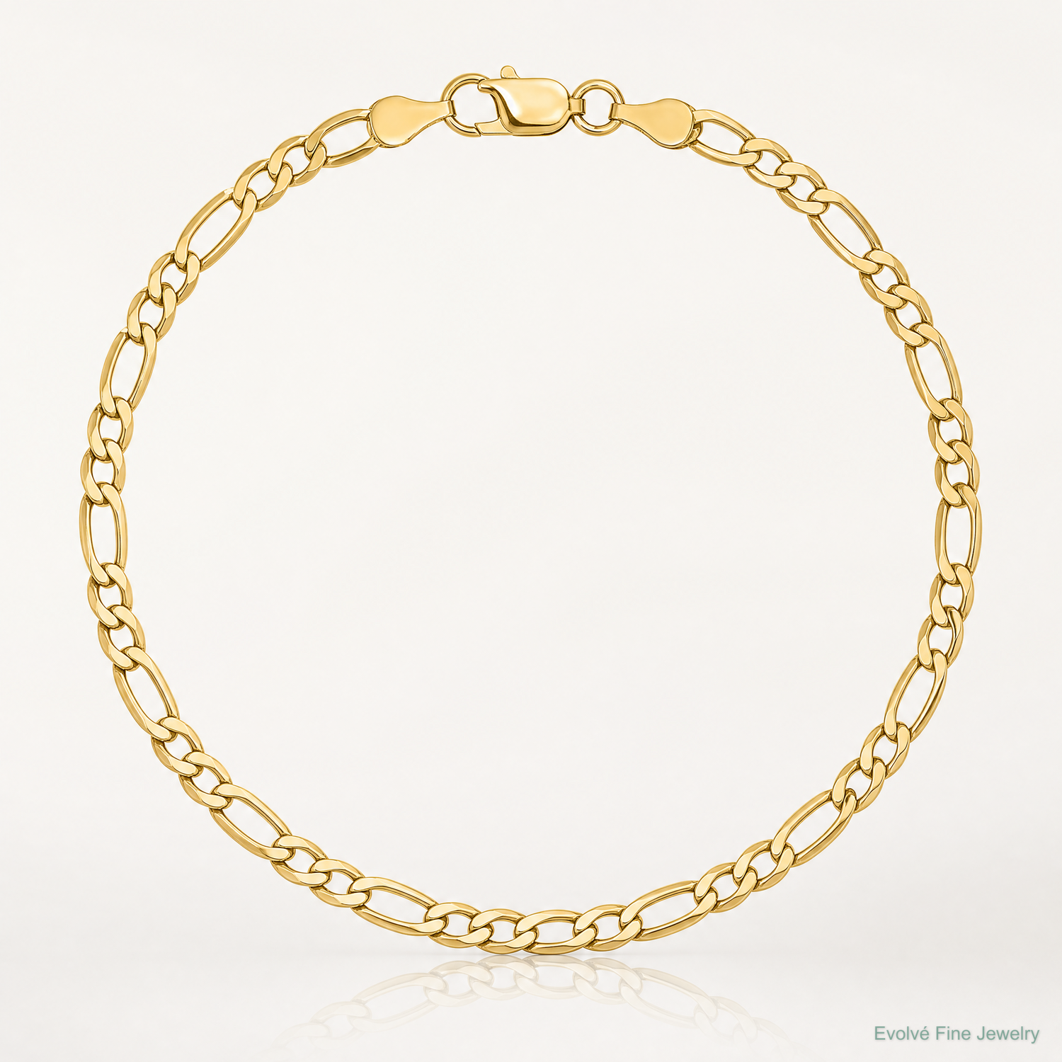 10k 3.5mm Semi-Solid Figaro Chain - Lifestyle View