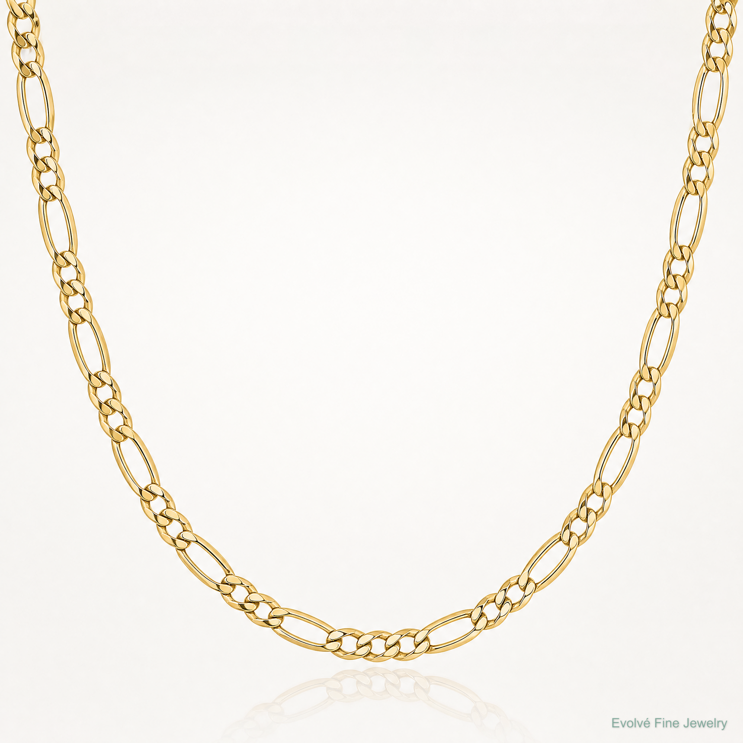 10k 4.2mm Semi-Solid Figaro Chain - Lifestyle View
