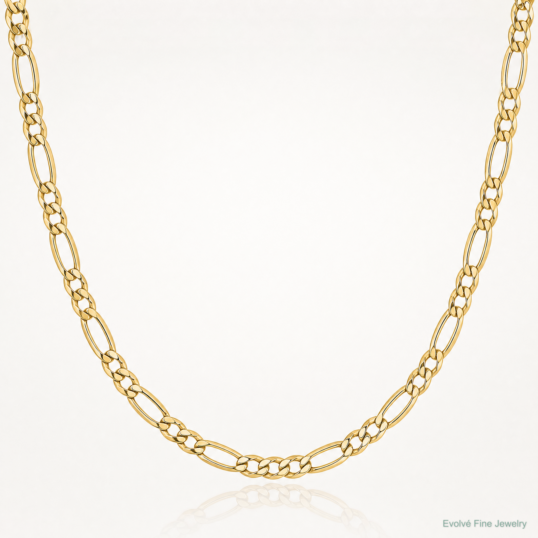 10k 4.2mm Semi-Solid Figaro Chain - Lifestyle View