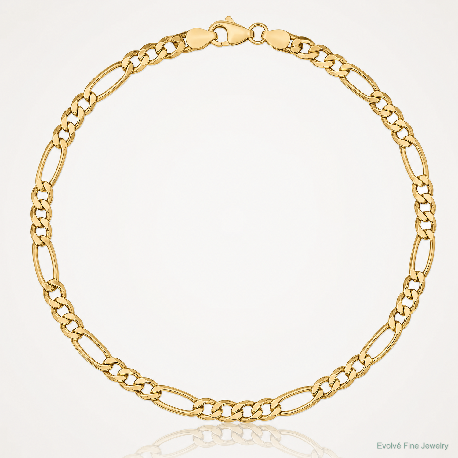10k 4.2mm Semi-Solid Figaro Chain - Lifestyle View