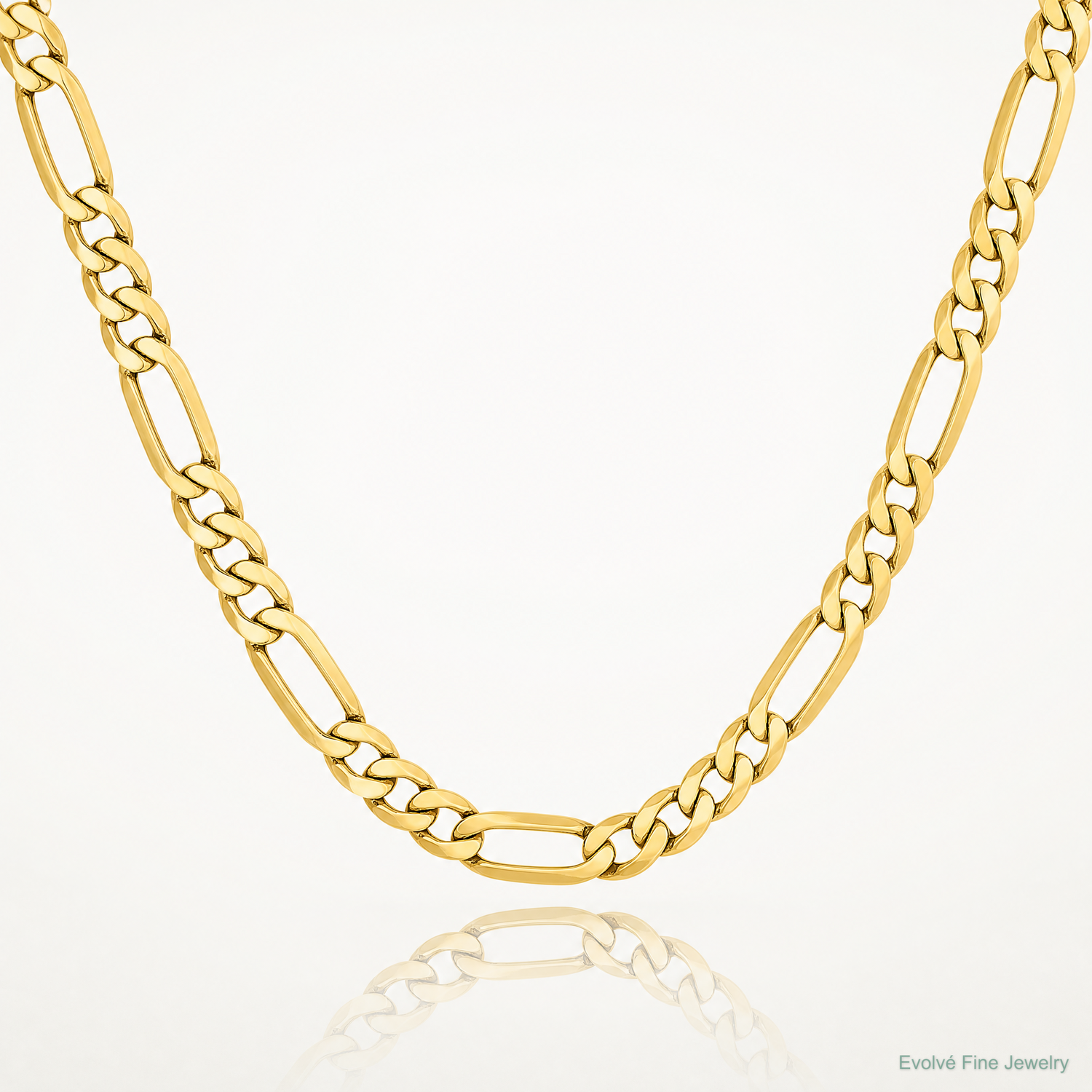 10k 6.25mm Semi-Solid Figaro Chain - Lifestyle View