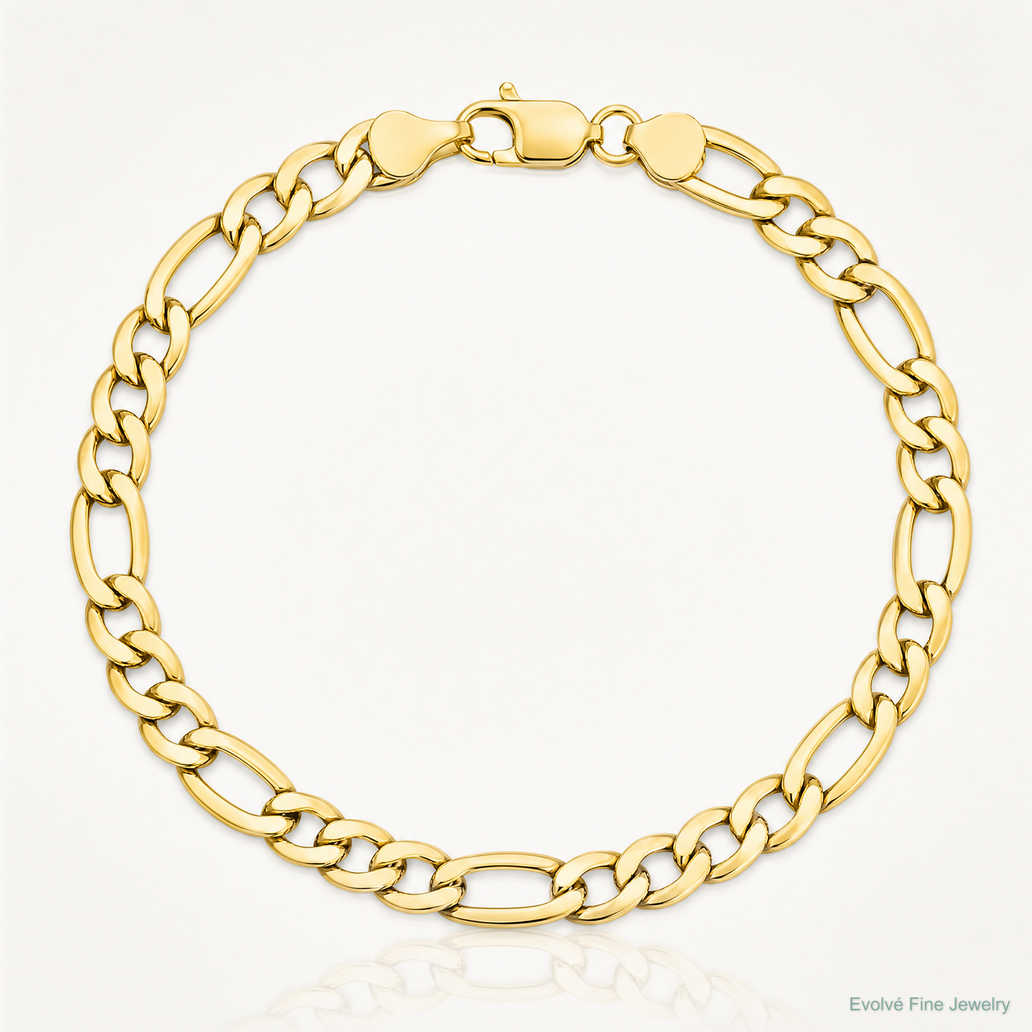 10k 7.3mm Semi-Solid Figaro Chain - Lifestyle View
